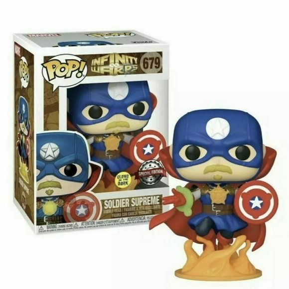 FKO FunkoPop Marvel Soldier Supreme #679 - Walgreens Exclusive! Glows in dark - Picture 1 of 2